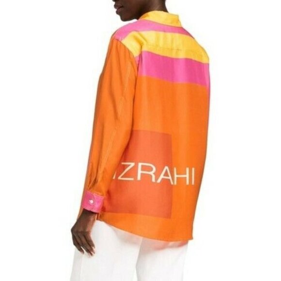Isaac Mizrahi Target Silk Color block Tunic womens size XS Oversized - Picture 2 of 8